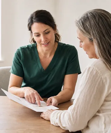 A consultation between a patient and the clinical team