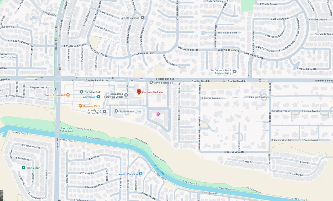 Map showing Causenta at 8131 E Indian Bend Rd #125, Scottsdale, Arizona